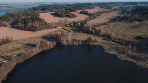 River in Belarus top view flying over the river on a drone 4k video Video stock 155955942