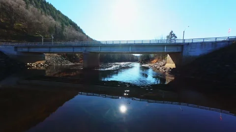 River Bend and Autumn Forest Stock Footage 320323195