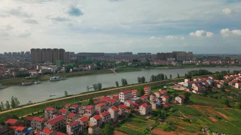 River bend at Hanchuan Video stock 347499996