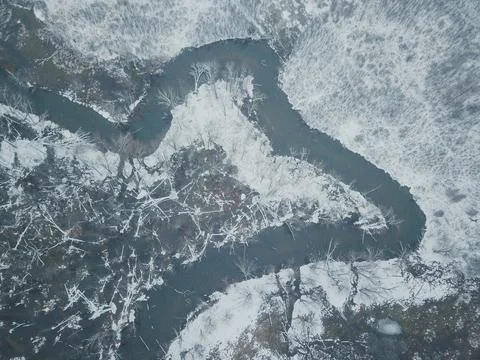 River Bend Winter Stock Photos