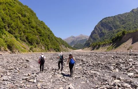 River between beautiful mountains. Stock Photos
