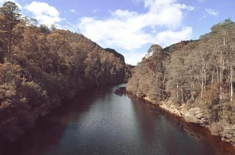 River between hills Stock Photos