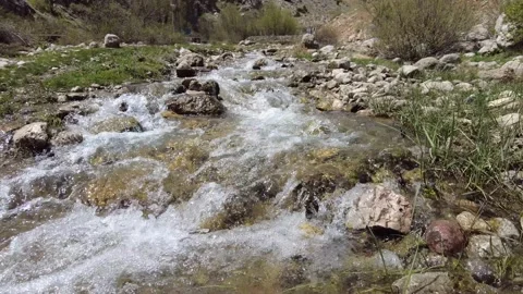 River between mountain, relaxing water sound Stockbeeldmateriaal 238032912