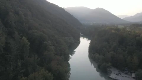 River between mountains aerial drone footage. Stock Footage 170482002