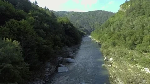 River between mountains Stock Footage 168538733