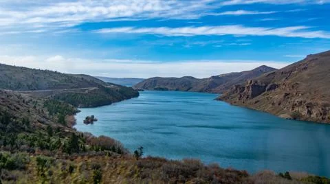 A river between mountains Stock Photos