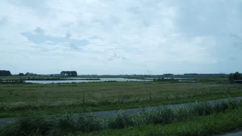 River In A Big Field Of Grass Video stock 247141254