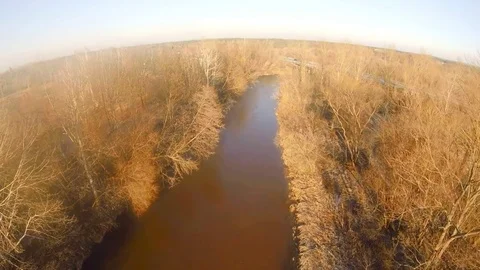 River from a bird's eye view Stock Footage 84304916
