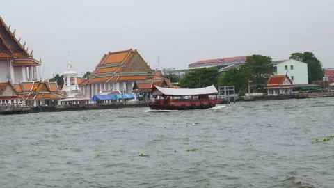 River boat in Asia Stock Footage 280222706
