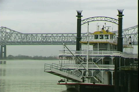River Boat-Bridge Stock Footage 819902