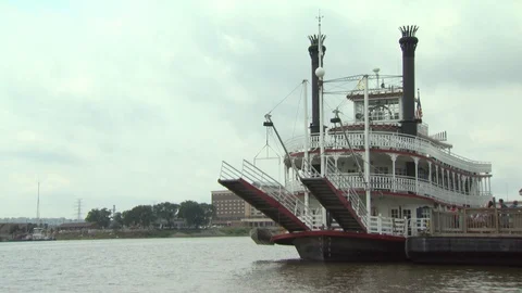 River Boat Stock Footage 123928825