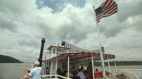 River Boat Stock Footage 123928887