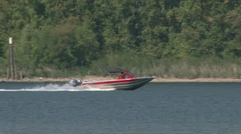 River Boat Full Speed Video stock 12064205
