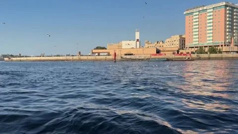 River boat in movement Stock Footage 261045145