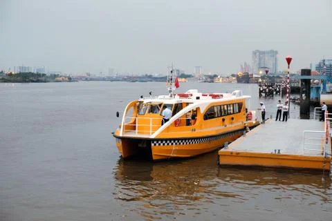 River boat at pier Stock Photos