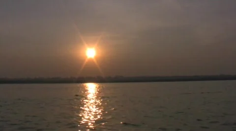 River Boat Ride Down The Ganges Stock Footage 377588