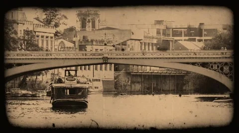 River boat on River Ouse Stock Footage 61917433