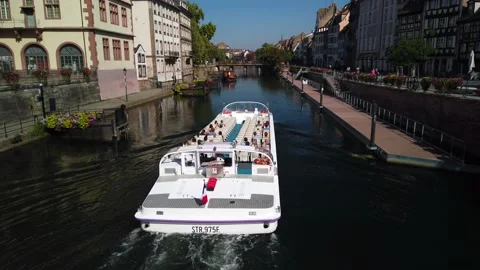 River Boat in Strasbourg Stock Footage 139808950