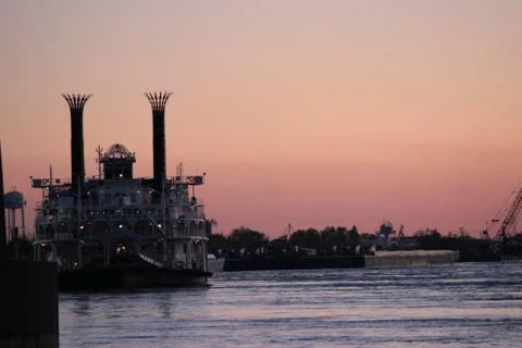 River Boat at Sunset Stock Photos