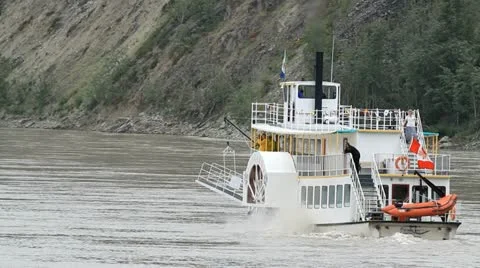 River boat Yukon P HD 1416 Stock Footage 11148645
