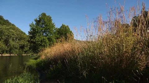 River at bottom of Mountian Stock Footage 69777719