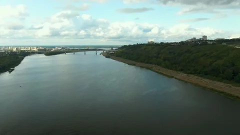 River, bridge and hill Video stock 130902114