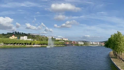 River, bridge and park view Video stock 137917917