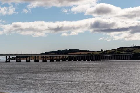 River Bridge Cloudscape in Dundee, Scotland, UK. Stock Photos