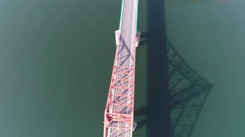 River with bridge, drone shot Video stock 303134509