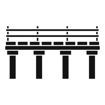 River bridge icon, simple style Stock Illustration