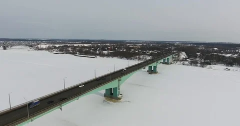 River bridge in Russia Stock Footage 100446387