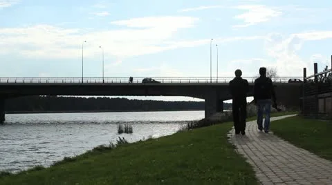 River, bridge, shore Video stock 12256117