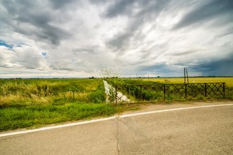 River in bucolic landscape Stock Photos