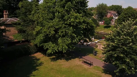 River Cam Cambridge by Drone Stock Footage 100892430