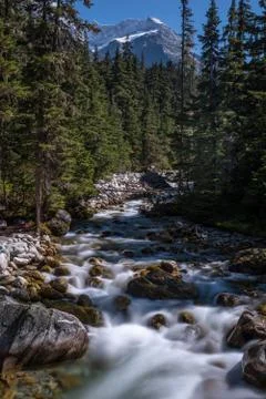 A river in Canada cascading through rocks Stock Photos