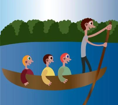 River canoe Stock Illustration