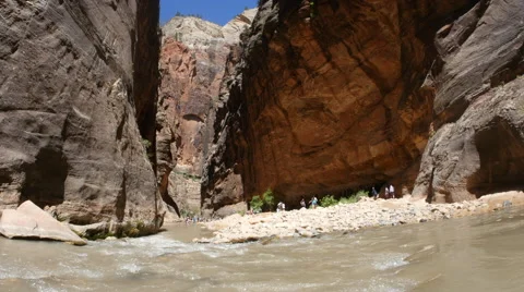River in the Canyon Stock Footage 53894255