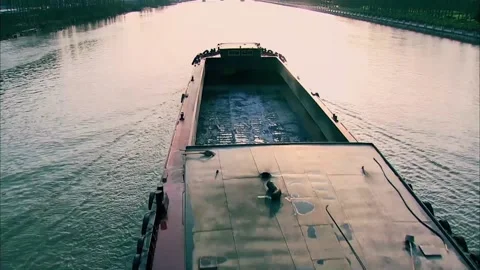 River cargo ship Stock Footage 235133295