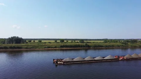 River cargo transportation development 스톡 동영상 161182655