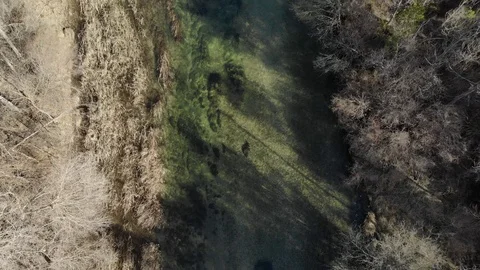 River Cascade Aerial Shot Video stock 103378997