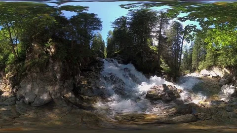 River with cascades filmed in 360 degrees Vidéo 79792411