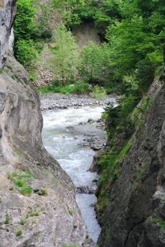 River in Caucasus mountains Stock Photos
