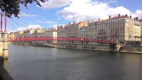 River In The Center Of Lyon Stock Footage 69161359