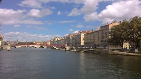 River In The Center Of Lyon Stock Footage 69161460