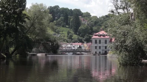 River in Cesky Krumlov Stock Footage 41065274