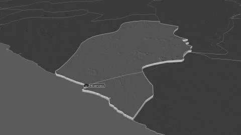 River Cess, Liberia. Bilevel elevation map with surface waters Stock Illustration