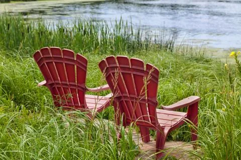 River chairs Stock Photos