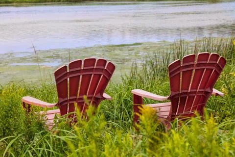 River chairs Stock Photos
