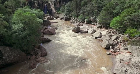 River in Chihuahua Aerial Stock Footage 98961811