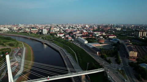 River, city and bridge Stock Footage 219217321